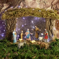 Gifi Crèche de Noël en bois et mousse 37x18xH22cm^ Décoration Intérieure De Noël