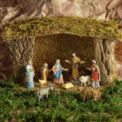 Gifi Crèche de Noël en bois et mousse 37x18xH22cm^ Décoration Intérieure De Noël