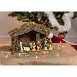 Gifi Crèche de Noël et ses 6 figurines^ Décoration Intérieure De Noël