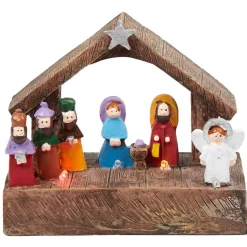 Gifi Crèche de Noël lumineuse avec 6 santons^ Décoration Extérieure De Noël