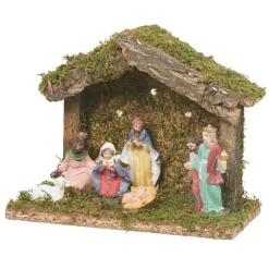 Gifi Crèche de Noël lumineuse et 7 santons^ Décoration Extérieure De Noël