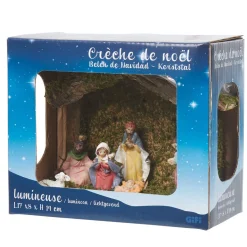 Gifi Crèche de Noël lumineuse et 7 santons^ Décoration Extérieure De Noël