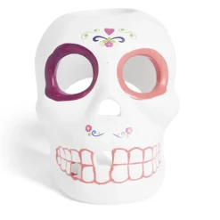 Gifi Crâne décoration Halloween en dolomite style mexicain 7x8xH10cm