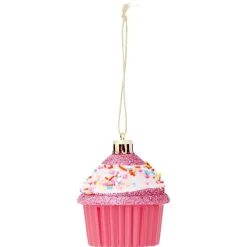 Gifi Cupcake à suspendre pailleté rose et bleu Ø5xH5cm^ Décoration Sapin