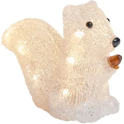 Gifi Écureuil lumineux en acrylique 12LED blanc chaud H11,5cm^ Décoration Extérieure De Noël