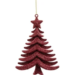 Gifi Déco à suspendre sapin pailleté rouge^ Décoration Sapin