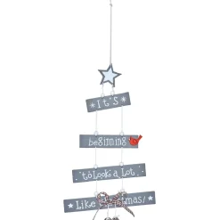 Gifi Déco de sapin à suspendre en bois^ Décoration Sapin