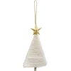 Gifi Déco sapin à suspendre tissage laine blanc étoile doré H.14 cm^ Décoration Sapin