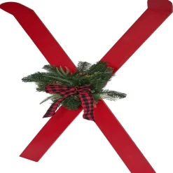 Gifi Décoration à poser ski bois rouge x2^ Décoration Intérieure De Noël