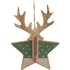 Gifi Décoration à suspendre de Noël coeur étoile cerf naturelle^ Décoration Sapin