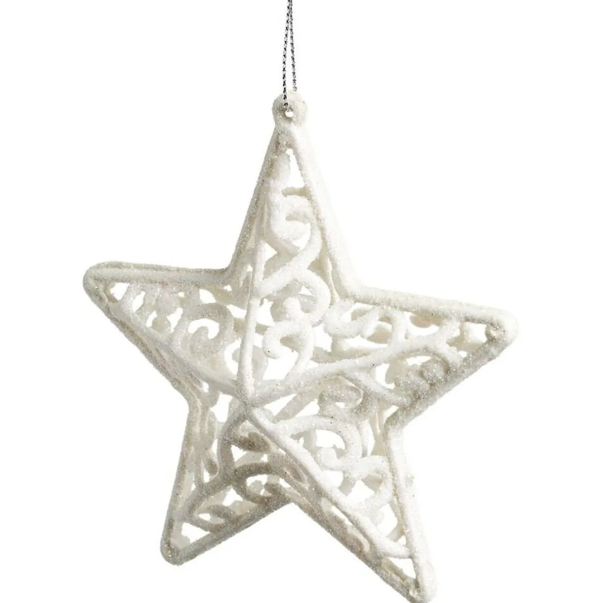 Gifi Décoration à suspendre Noël étoile pailletée blanc x3^ Décoration Sapin