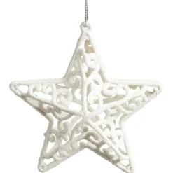 Gifi Décoration à suspendre Noël étoile pailletée blanc x3^ Décoration Sapin