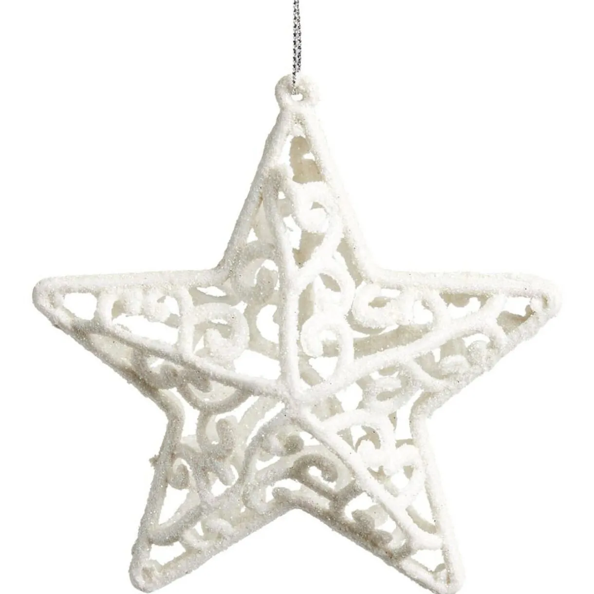 Gifi Décoration à suspendre Noël étoile pailletée blanc x3^ Décoration Sapin