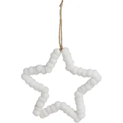 Gifi Décoration à suspendre Noël étoile laine blanc^ Décoration Sapin