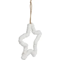Gifi Décoration à suspendre Noël étoile laine blanc^ Décoration Sapin