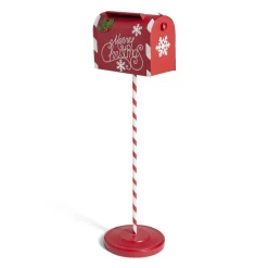 Gifi Décoration boîte aux lettres de Noël rouge et blanche H100cm^ Décoration Extérieure De Noël
