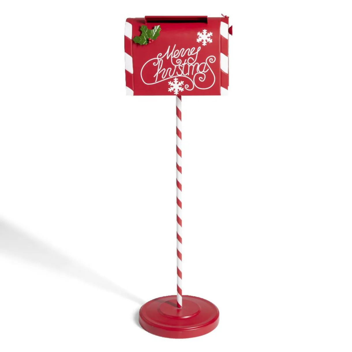 Gifi Décoration boîte aux lettres de Noël rouge et blanche H100cm^ Décoration Extérieure De Noël