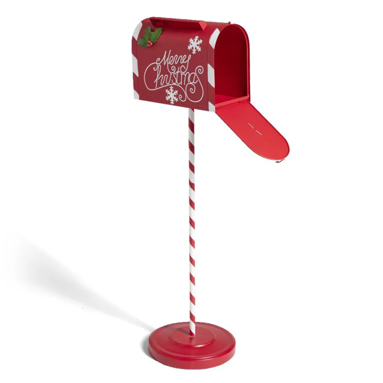 Gifi Décoration boîte aux lettres de Noël rouge et blanche H100cm^ Décoration Extérieure De Noël