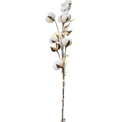Gifi Décoration branche de coton lumineuse 10 LED blanc chaud H70 cm^ Décoration Extérieure De Noël