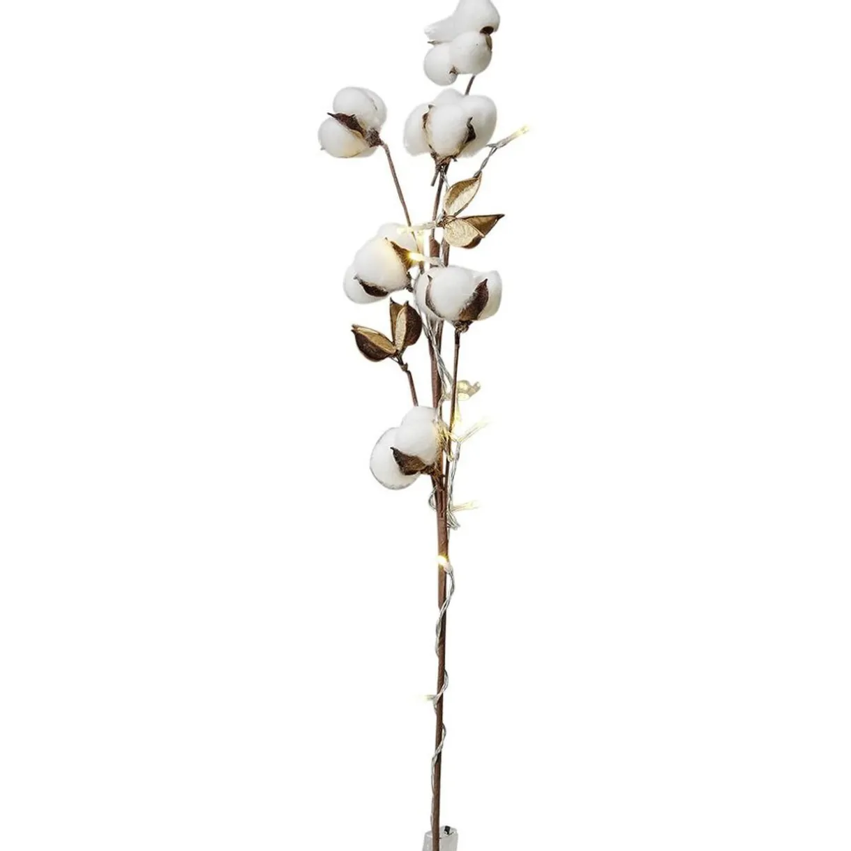 Gifi Décoration branche de coton lumineuse 10 LED blanc chaud H70 cm^ Décoration Extérieure De Noël