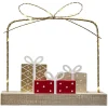 Gifi Décoration cadeaux lumineux sur socle bois 10 LED blanc chaud H18,5 cm^ Décoration Intérieure De Noël