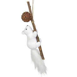 Gifi Décoration Écureuil sur branche à poser Noël blanc naturel^ Décoration Sapin