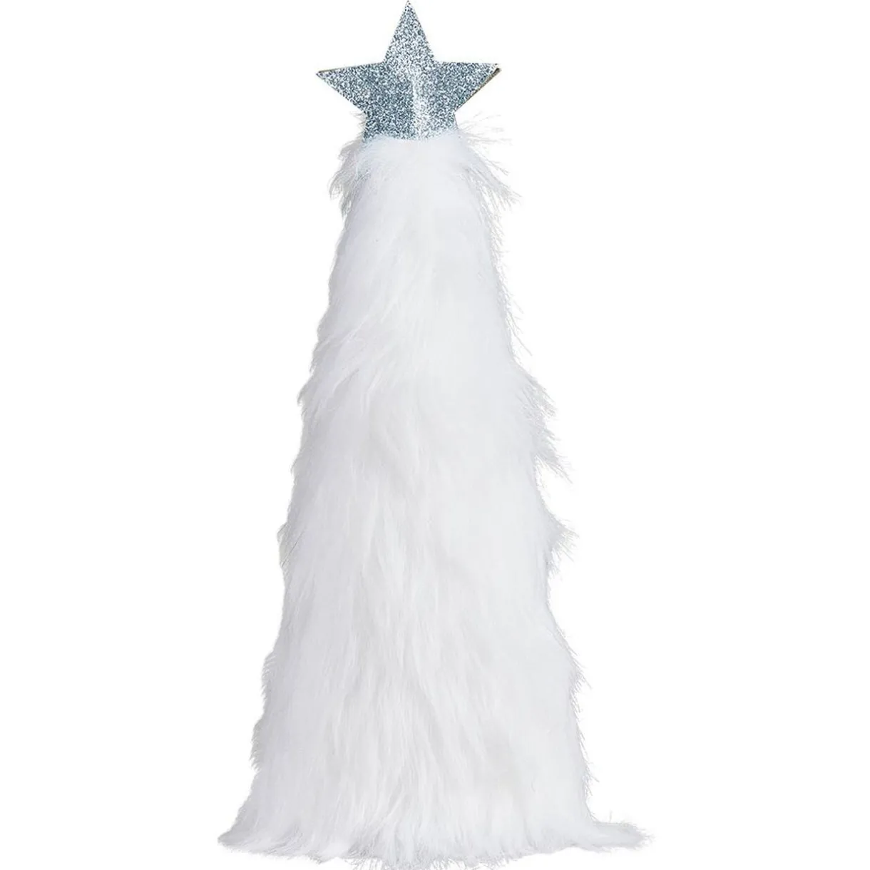Gifi Décoration de Noël à poser sapin blanc imitation fourrure H.23 cm^ Décoration Intérieure De Noël
