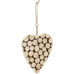 Gifi Décoration de Noël à suspendre, effet rondins de bois