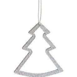 Gifi Décoration de Noël à suspendre étoile/sapin/boule argenté x6^ Décoration Sapin