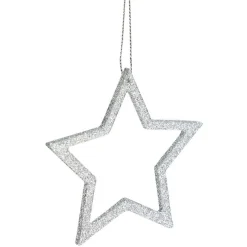 Gifi Décoration de Noël à suspendre étoile/sapin/boule argenté x6^ Décoration Sapin