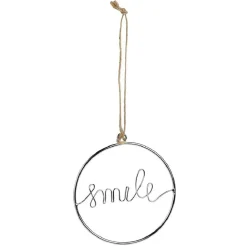 Gifi Décoration de Noël à suspendre anneau avec mot métal argenté Ø11cm^ Décoration Sapin
