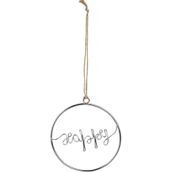 Gifi Décoration de Noël à suspendre anneau avec mot métal argenté Ø11cm^ Décoration Sapin