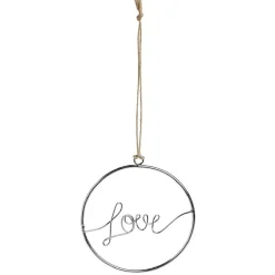 Gifi Décoration de Noël à suspendre anneau avec mot métal argenté Ø11cm^ Décoration Sapin