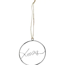 Gifi Décoration de Noël à suspendre anneau avec mot métal argenté Ø11cm^ Décoration Sapin