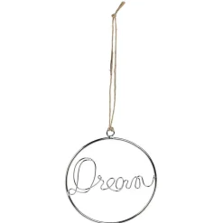 Gifi Décoration de Noël à suspendre anneau avec mot métal argenté Ø11cm^ Décoration Sapin