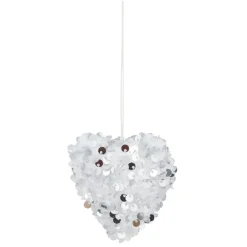 Gifi Décoration de Noël argentée à paillettes à suspendre^ Décoration Sapin