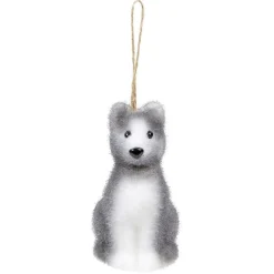 Gifi Décoration de Noël chien floqué à suspendre^ Décoration Sapin