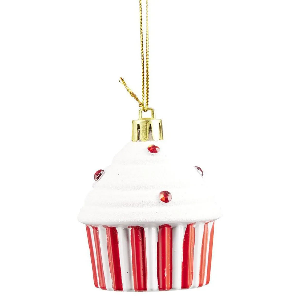 Gifi Décoration de Noël cupcake à suspendre rouge et blanc H.6 cm^ Décoration Sapin