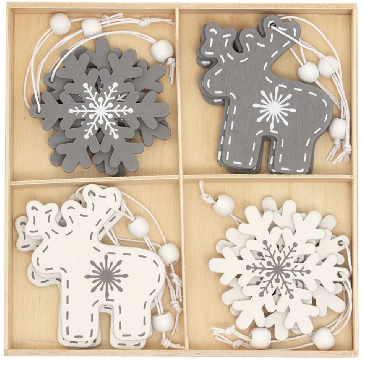 Gifi Décoration de Noël en bois à suspendre x12^ Décoration Sapin