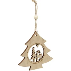 Gifi Décoration de Noël en bois à suspendre L12X12 cm^ Décoration Sapin
