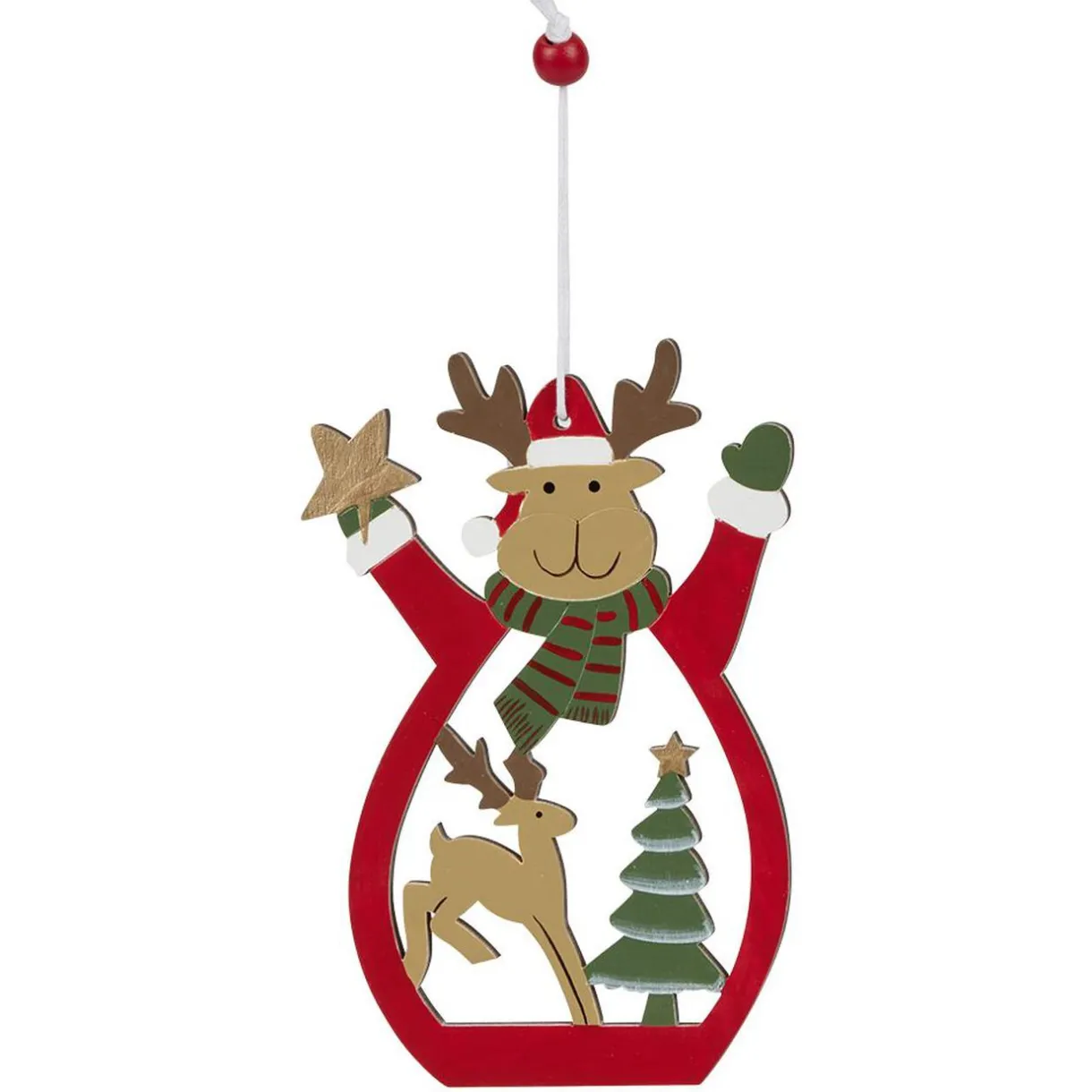 Gifi Décoration de Noël en bois à suspendre^ Décoration Sapin