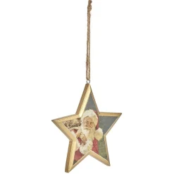 Gifi Décoration de Noël figurine en bois à suspendre^ Décoration Sapin