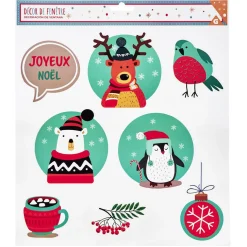 Gifi Décoration de Noël électrostatique animaux^ Décoration De Fenêtre
