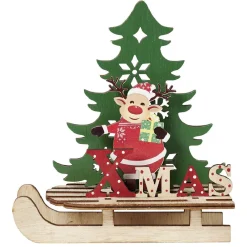 Gifi Décoration de Noël luge en bois à poser^ Décoration Intérieure De Noël
