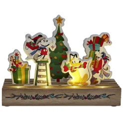 Gifi Décoration de Noël lumineuse à poser Disney sur socle bois Mickey et ses amis^ Décoration Intérieure De Noël
