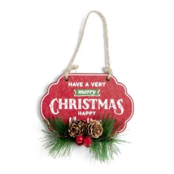 Clearance Gifi Décoration de Noël pancarte Merry Christmas à susprendre H8cm - 2 modèles