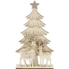 Gifi Décoration de Noël sapin et renne en bois à poser^ Décoration Intérieure De Noël