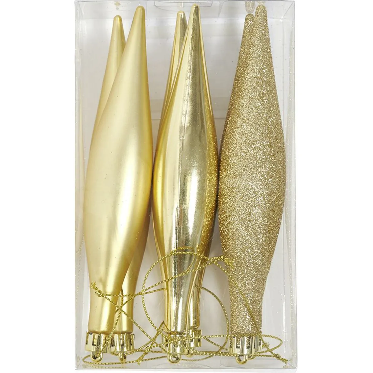 Gifi Décoration de Noël stalactite dorée à suspendre x6^ Décoration Sapin