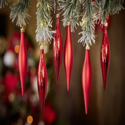 Gifi Décoration de Noël stalactite rouge à suspendre x6^ Décoration Sapin