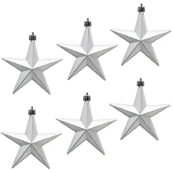 Gifi Décoration de Noël étoile à suspendre argentée x6^ Décoration Sapin